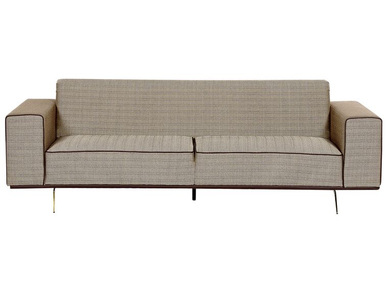 2.5 Seater Linen Sofa Light Brown OSELO_891918