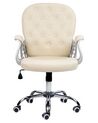 Swivel Faux Leather Office Chair Beige PRINCESS_855658