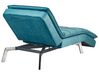 Chaise-longue ajustável em veludo azul esverdeado LOIRET_877694