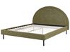 Łóżko boucle 160 x 200 cm zielone MARGUT_900086