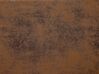 Cama con somier de piel sintética marrón/madera oscura 180 x 200 cm FITOU_709858