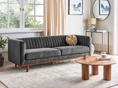 Sofa med 3 seter stoff mørkegrå SKAULE