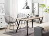 Dining Table 140 x 80 cm Light Wood with Black BRAVO_750513