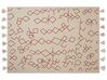 Couvre-lit en coton 130 x 180 cm beige et rouge BHIWANI_829189