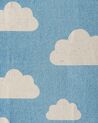 Kinderteppich Baumwolle blau 60 x 90 cm Wolkenmotiv GWALIJAR_790772