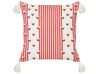 Set of 2 Cotton Cushions Hearts Motif 45 x 45 cm White and Red BANKSIA_914122