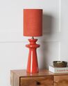Tischlampe Keramik / Kunstwildleder rot 62 cm Trommelform OTEROS_906264