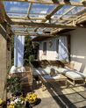 Salon de jardin 4 places en bois avec coussins blanc cassé CREMONA_862226