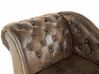 Left Hand Chaise Lounge Faux Suede Brown NIMES_415922