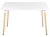 Spisebord 120 x 80 cm hvid og lyst træ NEWBERRY_850671