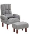 Fabric Recliner Chair with Ottoman Grey OLAND_773991
