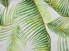 Lot de 2 chiliennes en bois clair et tissu motif feuilles palmier vert et blanc ANZIO_819574