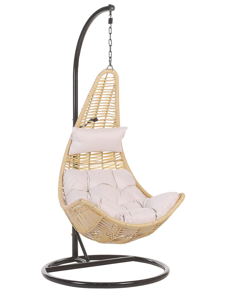 PE Rattan Hanging Chair with Stand Natural ATRI II_763805