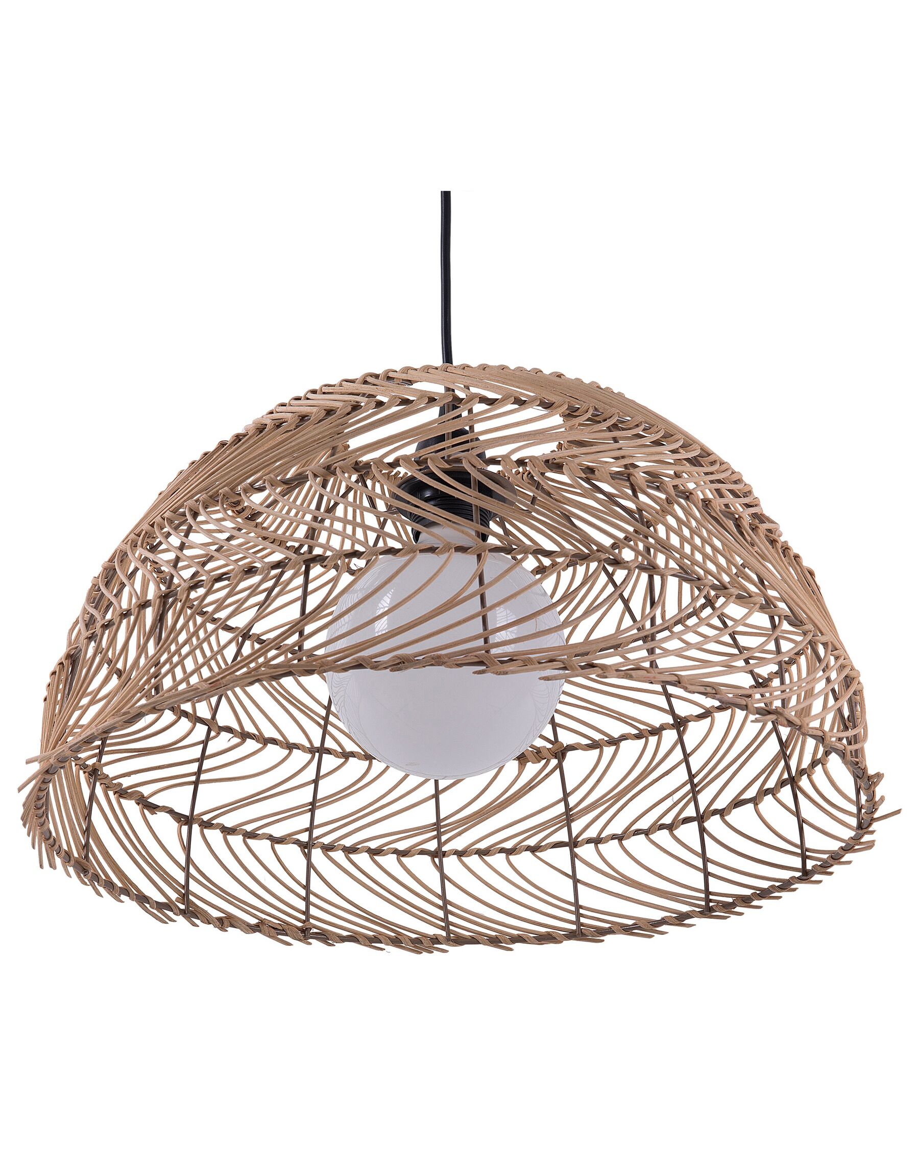 Hängeleuchte Rattan hellbraun rund SELENGE | Beliani.de