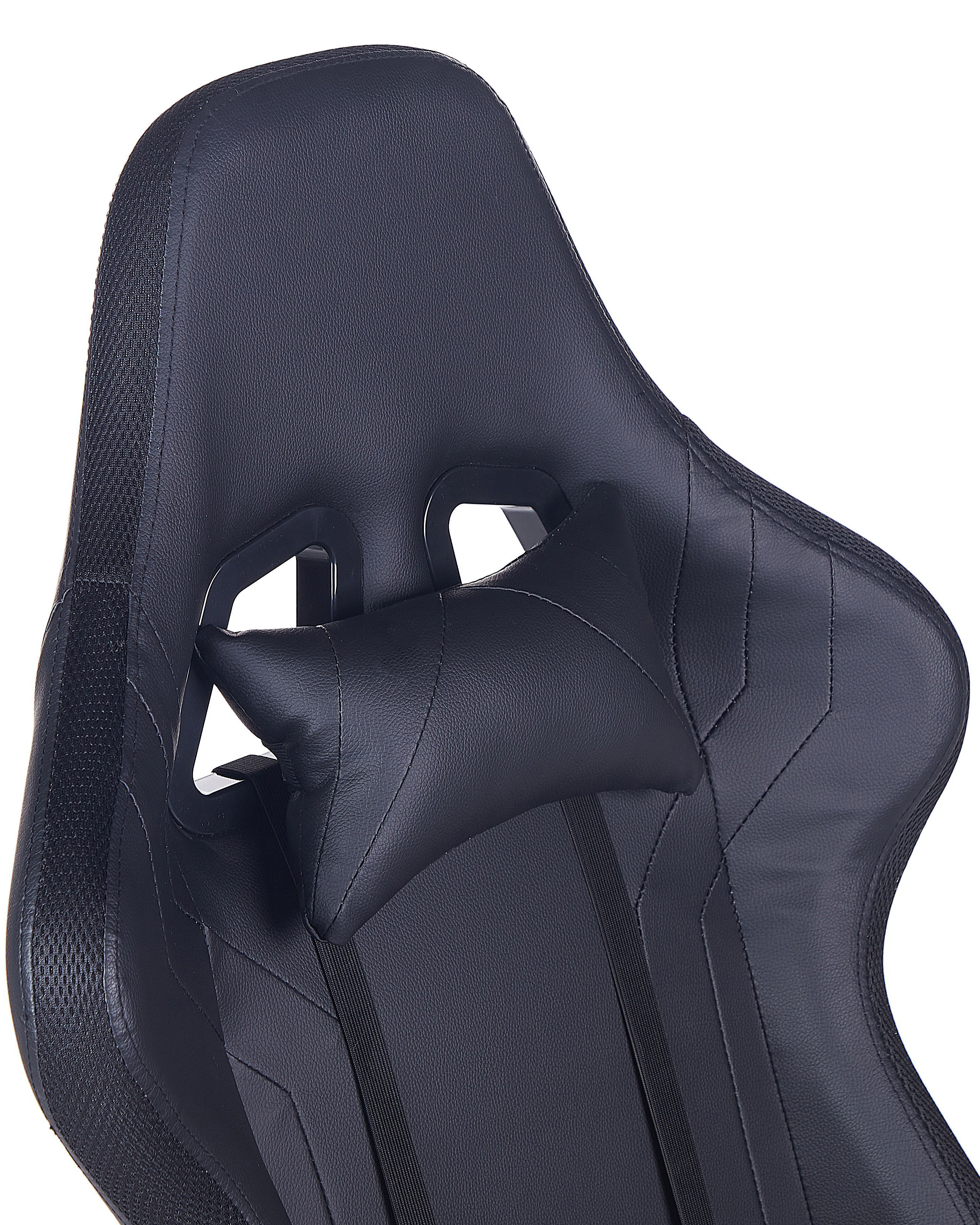 Cadeira gaming em pele sintética preta com iluminação LED GLEAM_852106