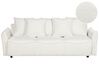 Sofá-cama 3 lugares com arrumação em tecido bouclé branco KRAMA_904850