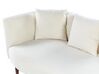 Chaise longue côté gauche en velours blanc crème CHAUMONT_871141