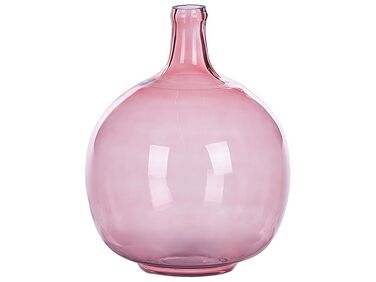 Wazon dekoracyjny szklany 31 cm różowy CHAPPATHI