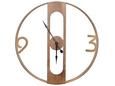 Nástěnné hodiny ø 50 cm světlé dřevo MULHOUSE