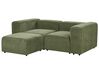 Sofa modułowa 2-osobowa sztruksowa z otomaną zielona FALSTERBO_916301