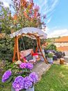 Wooden Garden Swing with Canopy Beige ANDRIA_827465