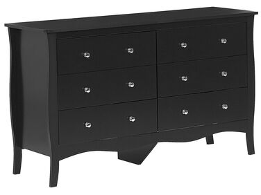 Commode noire 6 tiroirs WINCHESTER