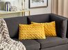 Set of 2 Velvet Pleated Cushions 30 x 50 cm Yellow CHOISYA_892878