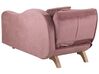 Left Hand Velvet Chaise Lounge with Storage Pink MERI_728056