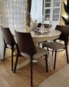 Set of 2 Dining Chairs Dark Wood and Grey ABEE _907272