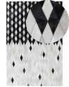 Dywan patchwork skórzany 140 x 200 cm czarno-biały MALDAN_742847