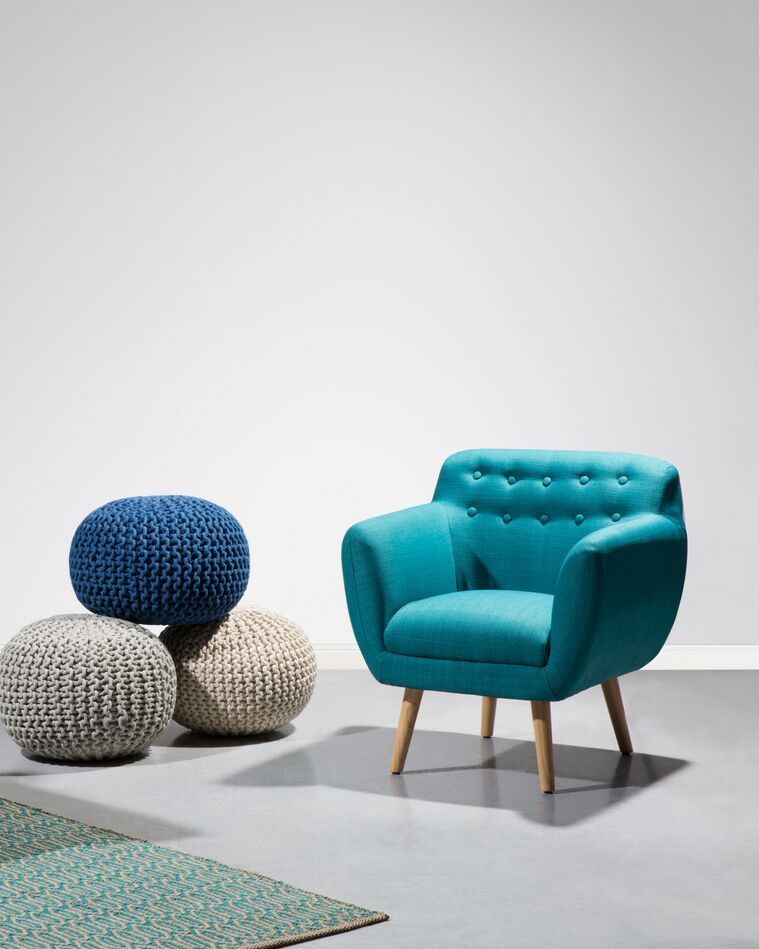 Lichaam Dierentuin wijsvinger Fauteuil de salon fauteuil en tissu bleu turquoise MELBY | Beliani.fr