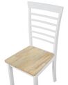 Conjunto de 2 cadeiras de jantar em madeira castanha clara e branca BATTERSBY_785912