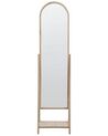Standing Mirror with Shelf Light Wood CHAMBERY_832264
