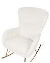 Boucle Rocking Chair White and Gold ANASET_855442