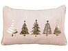 Set of 2 Velvet Cushions Christmas Tree Print 30 x 50 cm Pink ALSOBIA_887573