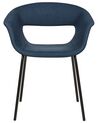 Conjunto de 2 sillas de comedor de tela azul oscuro ELMA_884626