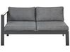 5 Seater Aluminium Garden Corner Sofa Set Black with 2 Cushion Covers Set MESSINA_878247