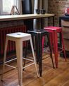 Set of 2 Steel  Stools 76 cm Black with Gold CABRILLO_694349
