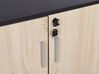 2 Door Storage Cabinet 80 cm Light Wood and Black ZEHNA_885466