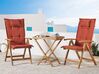 Acacia Wood Bistro Set with Red Cushions JAVA_786177