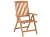 Set of 6 Acacia Wood Garden Folding Chairs with Off-White Cushions JAVA_803615