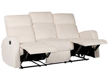 3-personers sofa velour hvid manuelt justerbar VERDAL