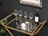Metal Drinks Trolley with Glass Top Gold IVERA_797863