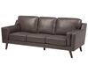 3 Seater Sofa Faux Leather Brown LOKKA_697776