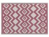 Outdoor Teppich rosa 120 x 180 cm ZickZack-Muster Kurzflor DEWAS_766353