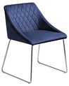 Set of 2 Velvet Dining Chairs Navy Blue ARCATA_808597