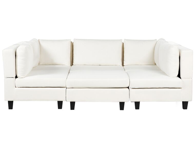 Canapé 5 places avec ottoman en tissu blanc UNSTAD_893468