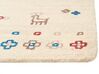 Alfombra gabbeh de lana beige/rojo/azul/marrón 140 x 200 cm SULUCA_855557