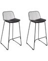 Set of 2 Metal Bar Chairs Black PENSACOLA_907494