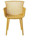 Set of 4 Plastic Dining Chairs Yellow PESARO_825406